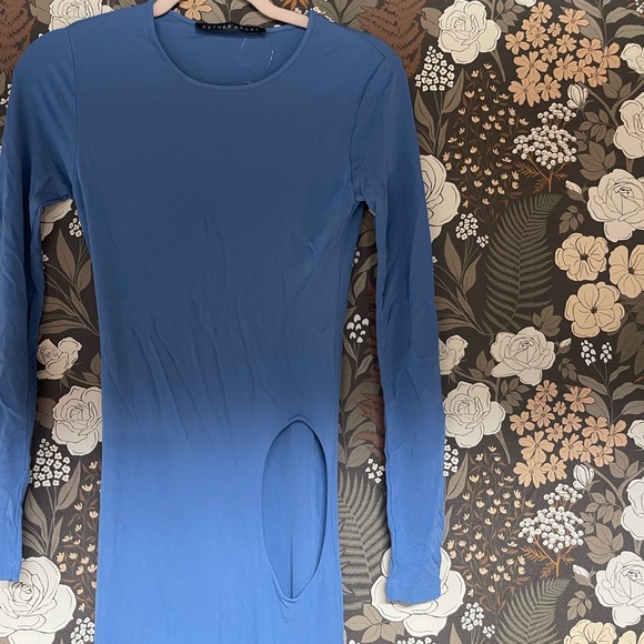 NWOT ZEYNEP ARCAY Cut Out Long Sleeve Dress in Blue size 0 - Picture 6 of 11